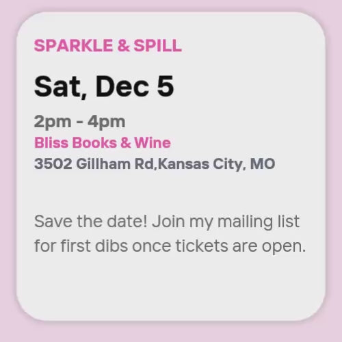 Sparkle & Spill @ Bliss Books & Wine